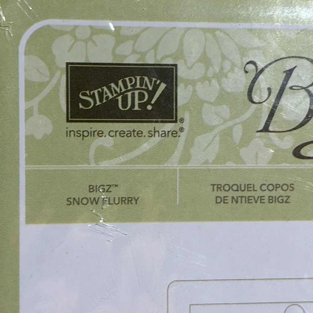 SIZZIX big shot Stampin up BIGZ SNOW FLURRY NEW IN PACKAGE new SIZZIX snow